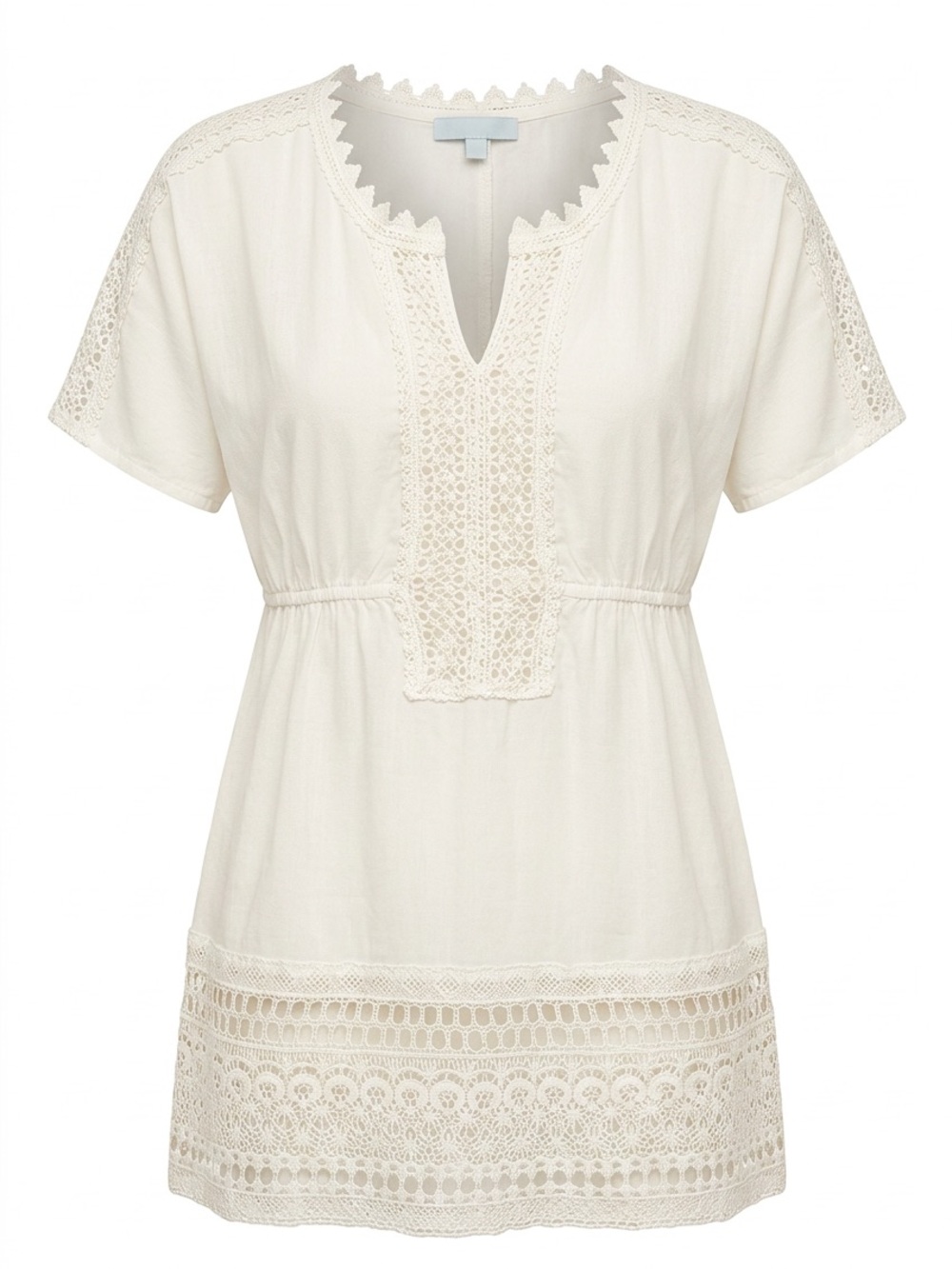 Solitaire Cream Crochet-Trim Swim Cover